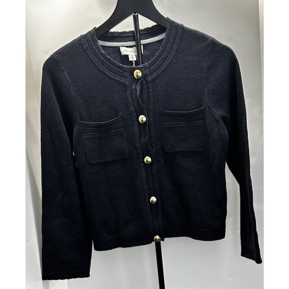 Free Assembly Navy Gold Button Pockets Cardigan Size XS Womens NEW NWT